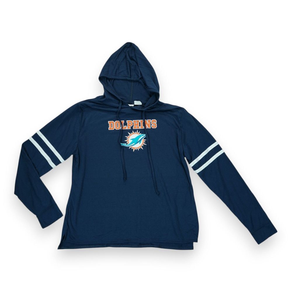 NFL Marathon Ladies Miami Dolphins Knit XL Hoodie Long Sleeve‎ Blue
